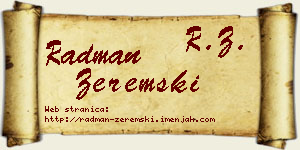 Radman Zeremski vizit kartica